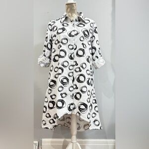 Stylish Black and White Patterned Dress